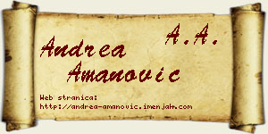 Andrea Amanović vizit kartica